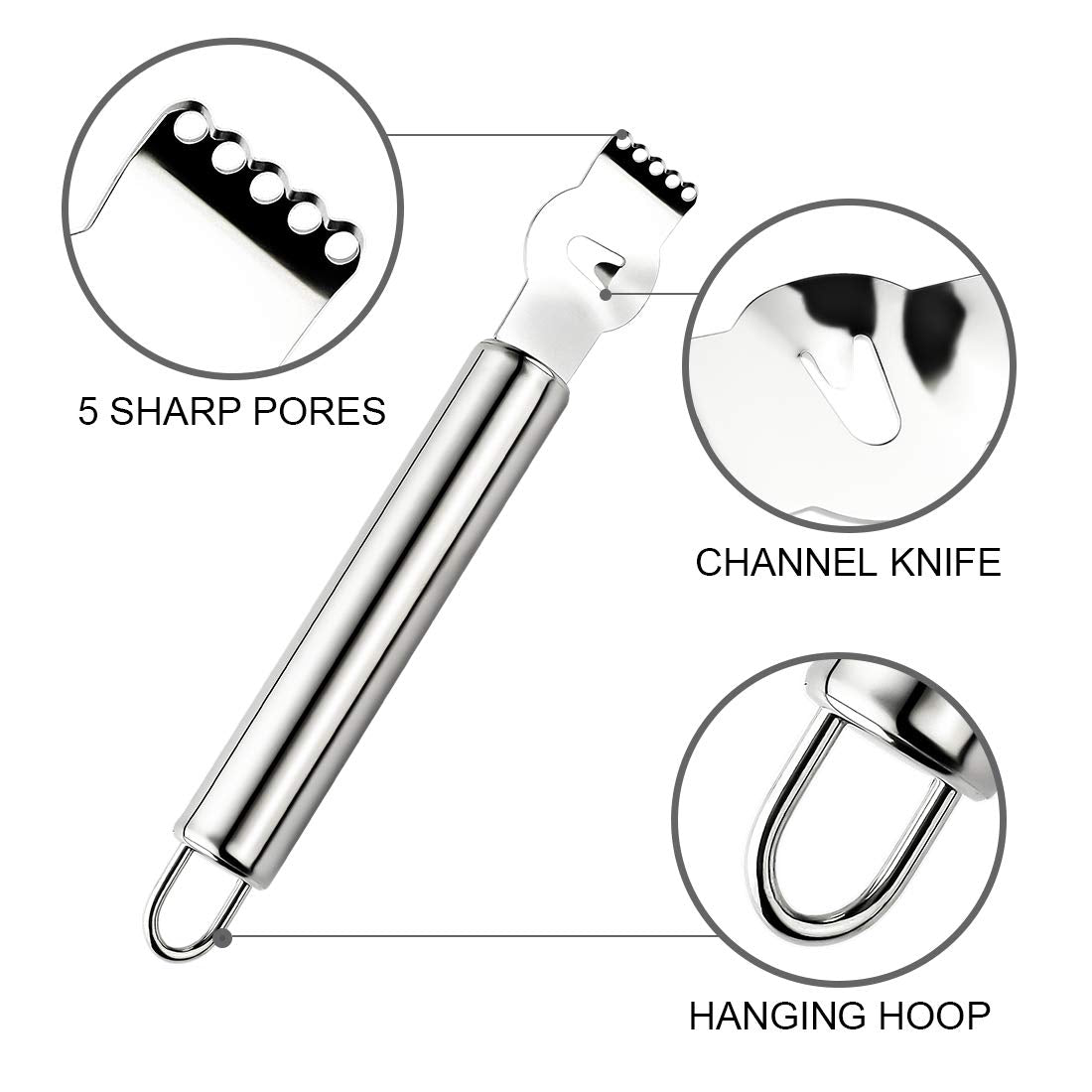 Stainless Steel Citrus Zester & Peeler