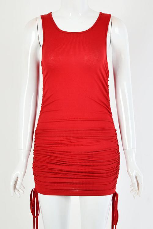 Stunncal Drawstring Sleeveless Mini Dress