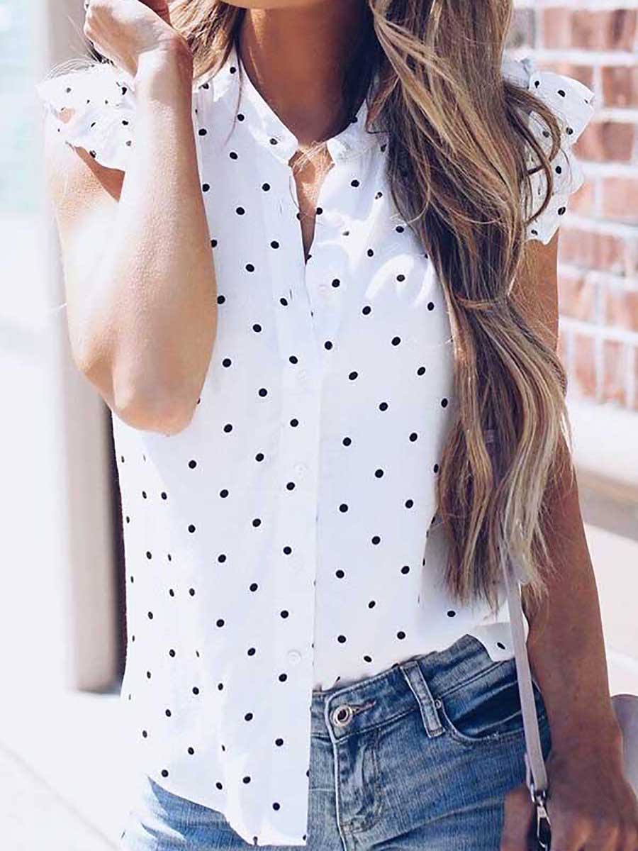 Stunncal V Neck Single Breasted Blouse