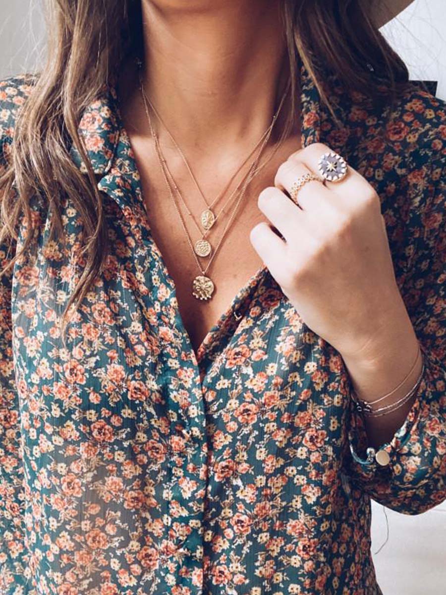 Stunncal Floral Chiffon Blouse
