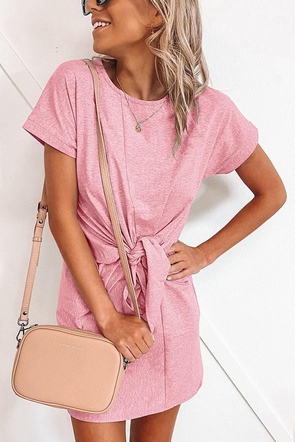 Stunncal Short-sleeved Cotton Blend Dress