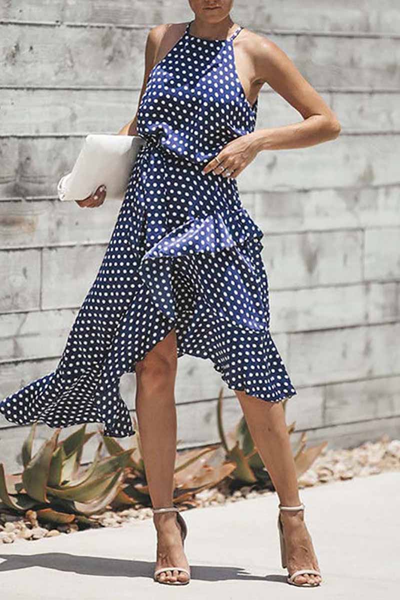 Stunncal Irregular Polka Dot Dress