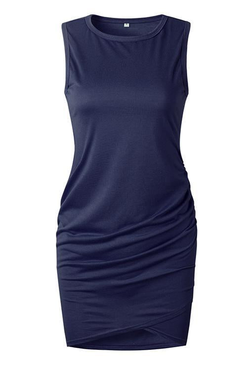 Stunncal Asymmetry Ruched Sheath Mini Dress(7 colors)