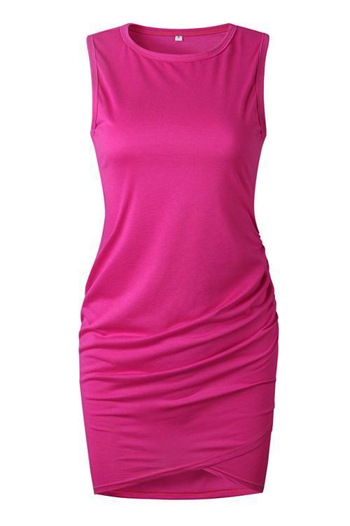 Stunncal Asymmetry Ruched Sheath Mini Dress(7 colors)