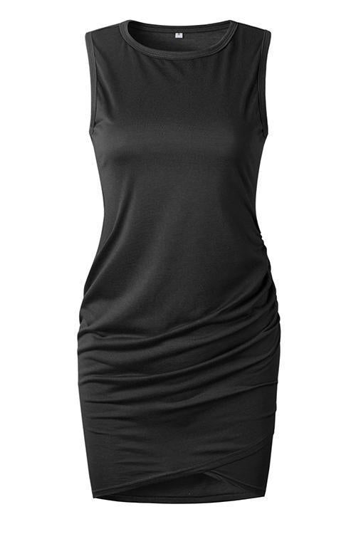 Stunncal Asymmetry Ruched Sheath Mini Dress(7 colors)