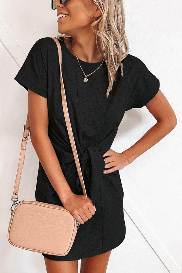 Stunncal Short-sleeved Cotton Blend Dress