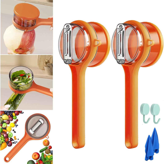 2 Pack Stainless Steel Peeler with Built-in Storage Box