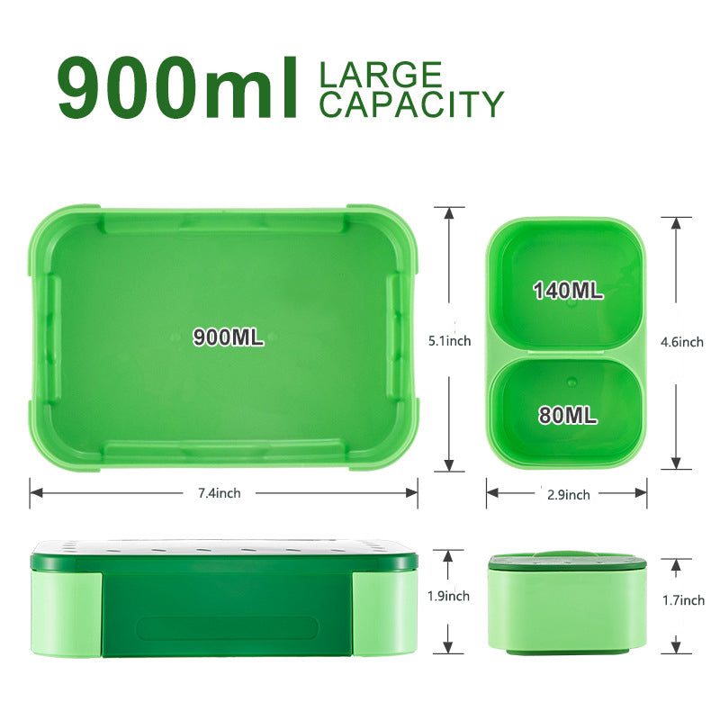 Leak-Proof Bento Lunch Box with Sauce Container