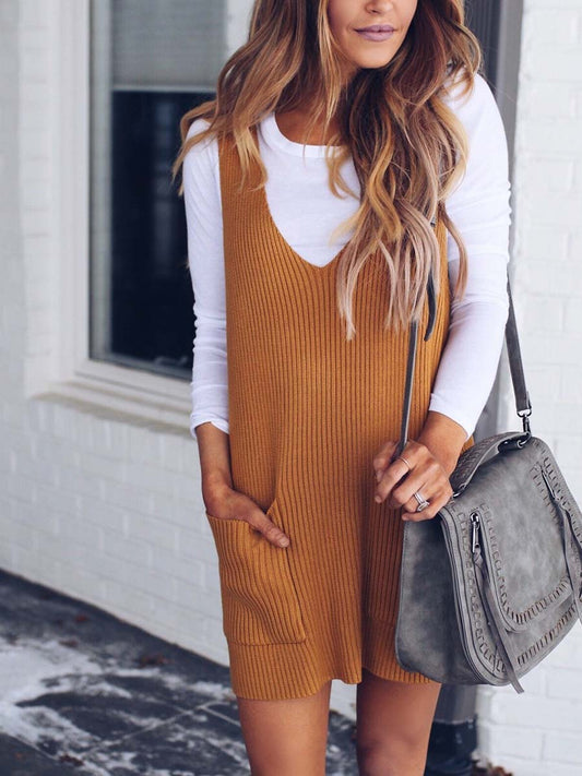 Stunncal V Neck Sleeveless Knit Vest